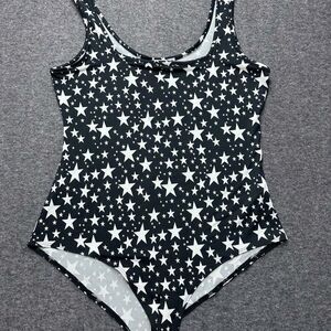 Sunro Black and White Star Print‎ Bodysuit